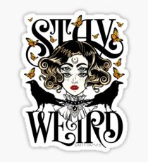 Pegatina Rose and The Ravens {Stay Weird} Versión en color