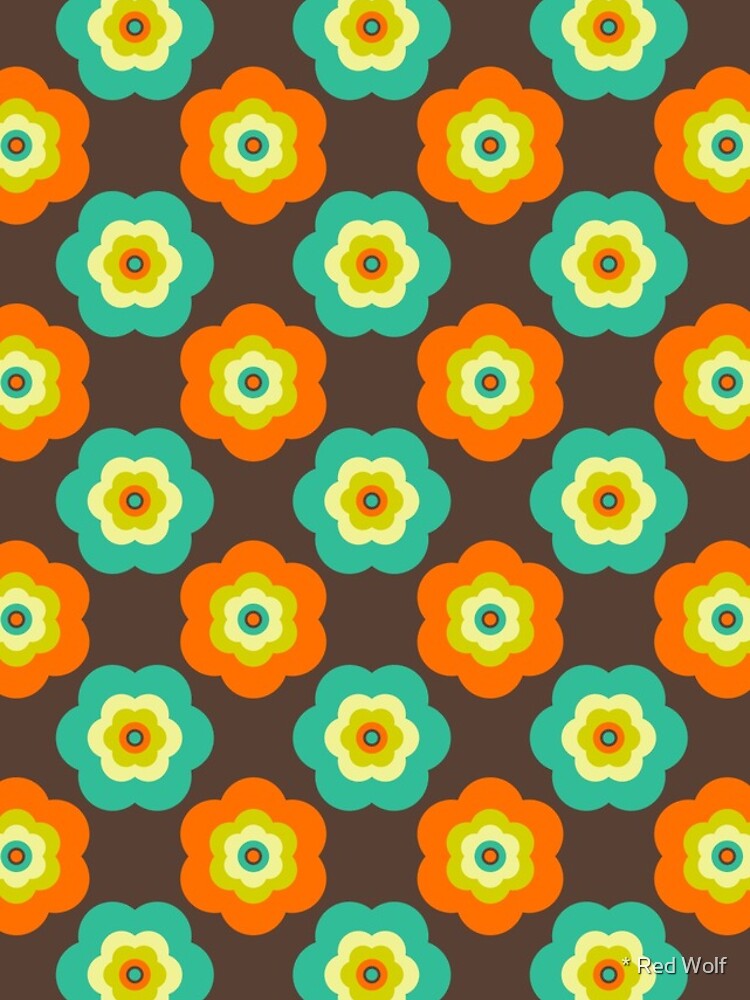 Geometric Pattern: Six Petal Flower: Brown by redwolfoz