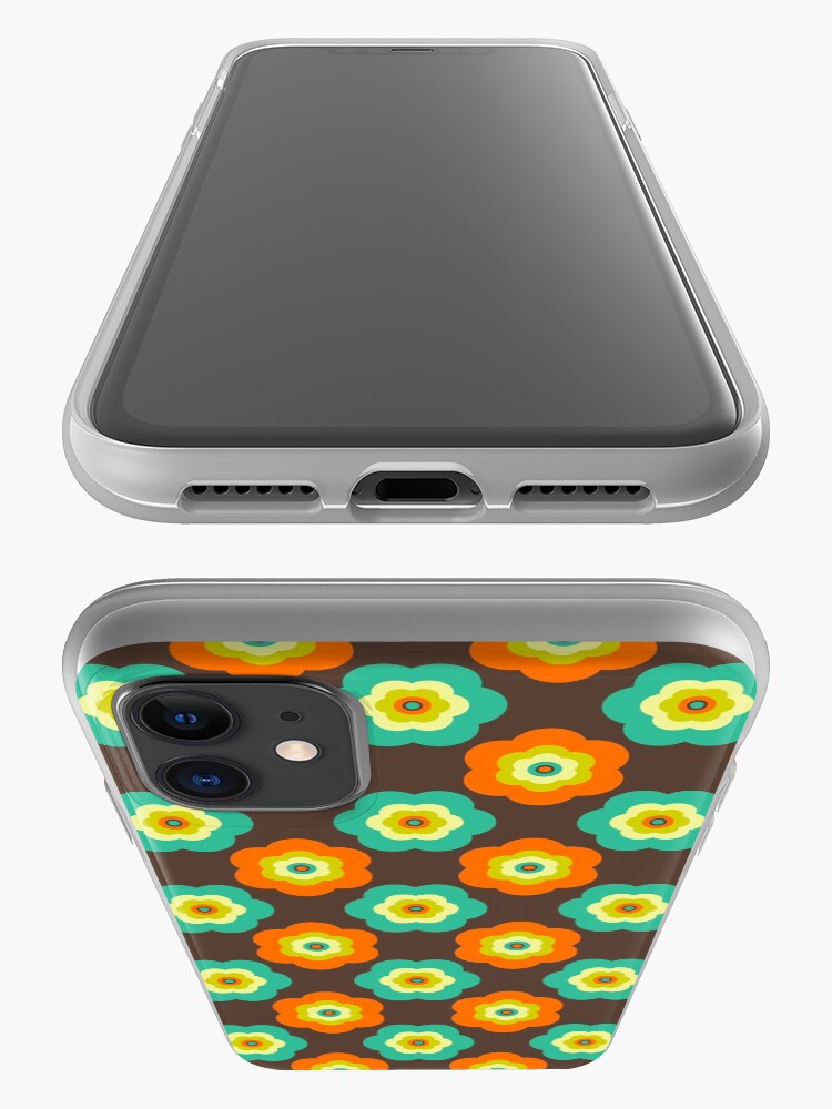 Alternate view of Geometric Pattern: Six Petal Flower: Brown iPhone Case & Cover