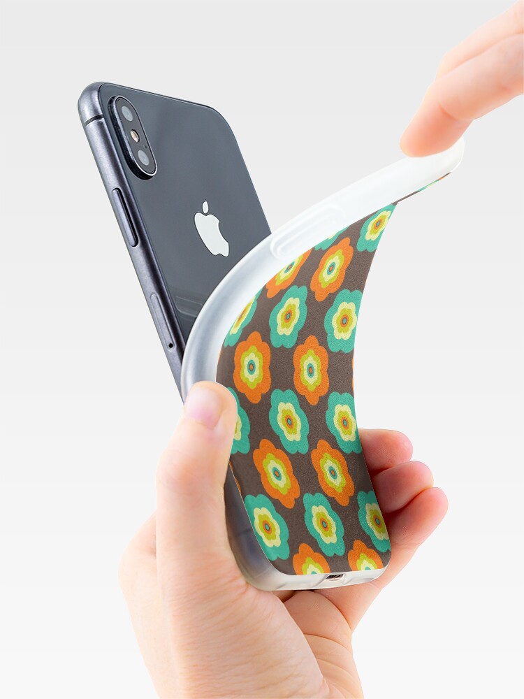Alternate view of Geometric Pattern: Six Petal Flower: Brown iPhone Case & Cover