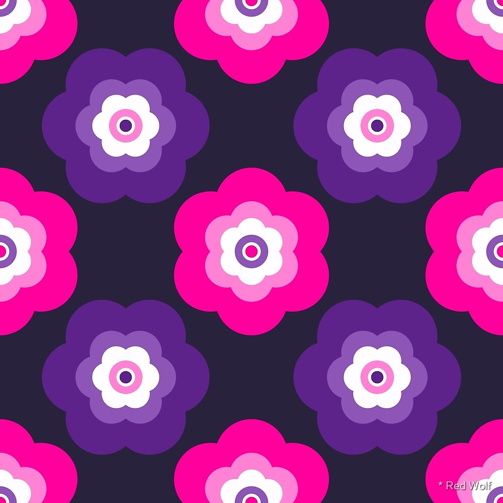 Geometric Pattern: Six Petal Flower: Purple by * Red Wolf
