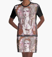 Steampunk Sexy Pin Up Graphic T-Shirt Dress