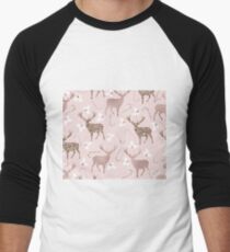 Blushing reindeer Men's Baseball ¾ T-Shirt