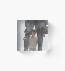 Young interloper with historic statue Acrylic Block