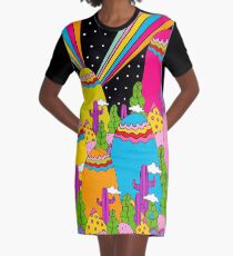 Night Sky Rainbow Graphic T-Shirt Dress