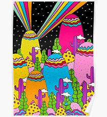 Night Sky Rainbow Poster