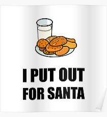 Put Out For Santa Cookies Milk Poster