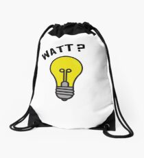 WATT?? Light Bulb Pun - Electrical Engineering Design Drawstring Bag
