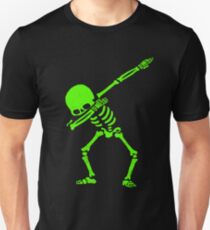 Dabbing Skeleton Green Unisex T-Shirt