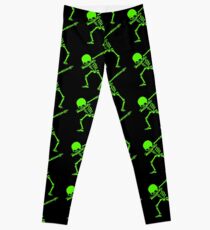 Dabbing Skeleton Green Leggings