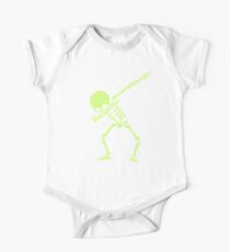 Dabbing Skeleton Shirt Dab Hip Hop Skull Dabbin Glow Effect One Piece - Short Sleeve