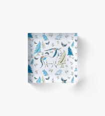 Unicorn Rainbow Fantasy Woodland Acrylic Block