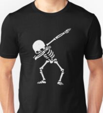 Dabbing Skeleton White Slim Fit T-Shirt