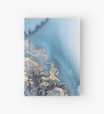 MARBLE BLUE AND GOLD Hardcover Journal