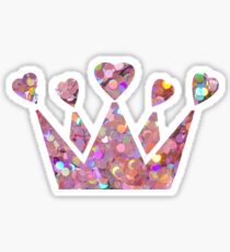 Pretty Pastel Glitter Queen of Hearts Sticker