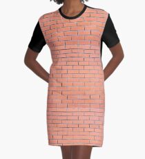 Backsteinmauer Muster T-Shirt Kleid