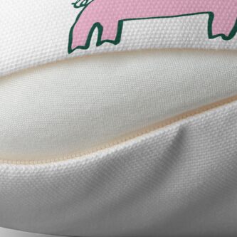 Alternate view of Simple Pig - pink and white - cute animal pattern by Cecca Designs Throw Pillow