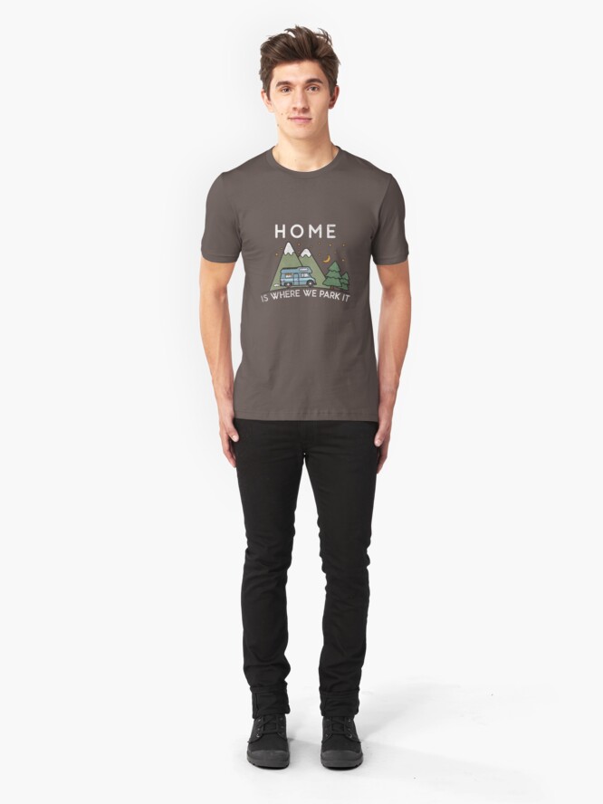 Alternative Ansicht von Camping Home Is Where We Park It Campervan Gift Slim Fit T-Shirt