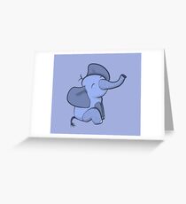 Baby blue elephant plush Greeting Card