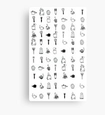 Kitchen utensil patterns Metal Print