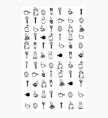 Kitchen utensil patterns Photographic Print