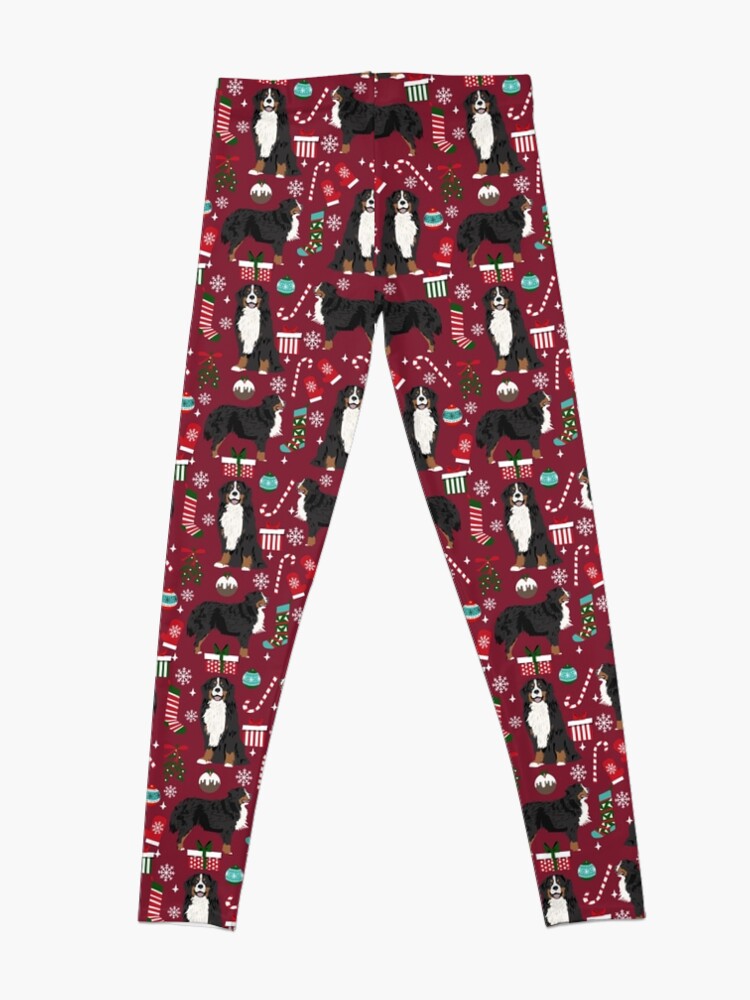 Alternate view of Bernese Mountain Dog christmas dog breed gifts mittens stockings presents candy canes Leggings
