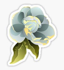 Magnolien-Blüte mit Blatt-Grafik Sticker