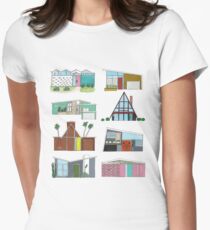 Mid Century Modern Houses Women's Fitted T-Shirt