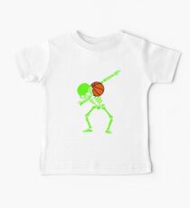 Halloween Dabbing Skeleton BASKETBALL T-Shirt Skeleton Dab Baby Tee