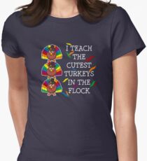 Funny and Cute Teacher Thanksgiving T-shirt Women's Fitted T-Shirt