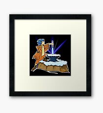 THE LIGHTSABER IN THE ROCK Framed Print