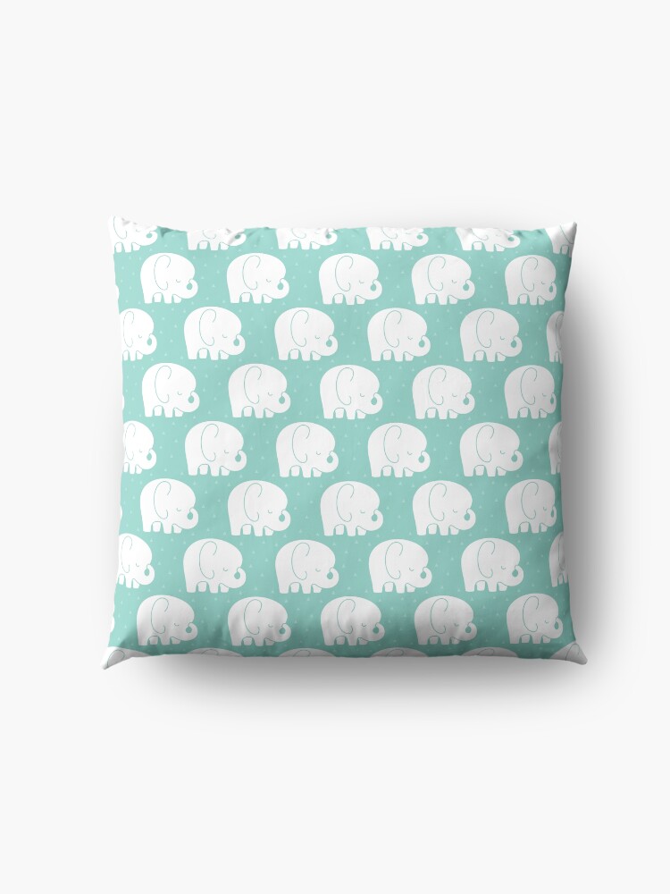 Alternate view of mod baby elephants mint Floor Pillow