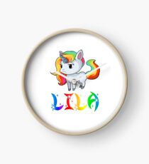 Lila Unicorn Sticker Clock