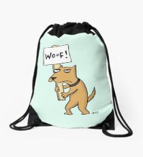 Doggie Protester Drawstring Bag