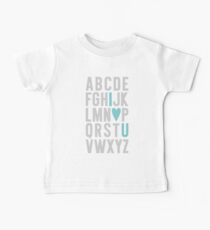 ABC I Love You Blue Baby Tee