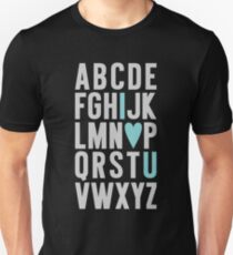 ABC I Love You Blue Unisex T-Shirt