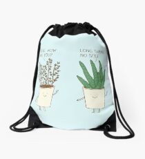 garden etiquette Drawstring Bag