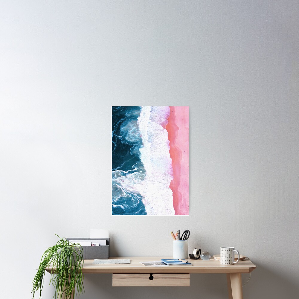 Aerial Beach, Ocean Waves Poster