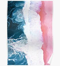 Aerial Beach, Ocean Waves Poster