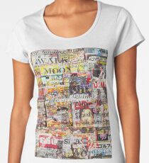newspaper graffiti pattern Women's Premium T-Shirt