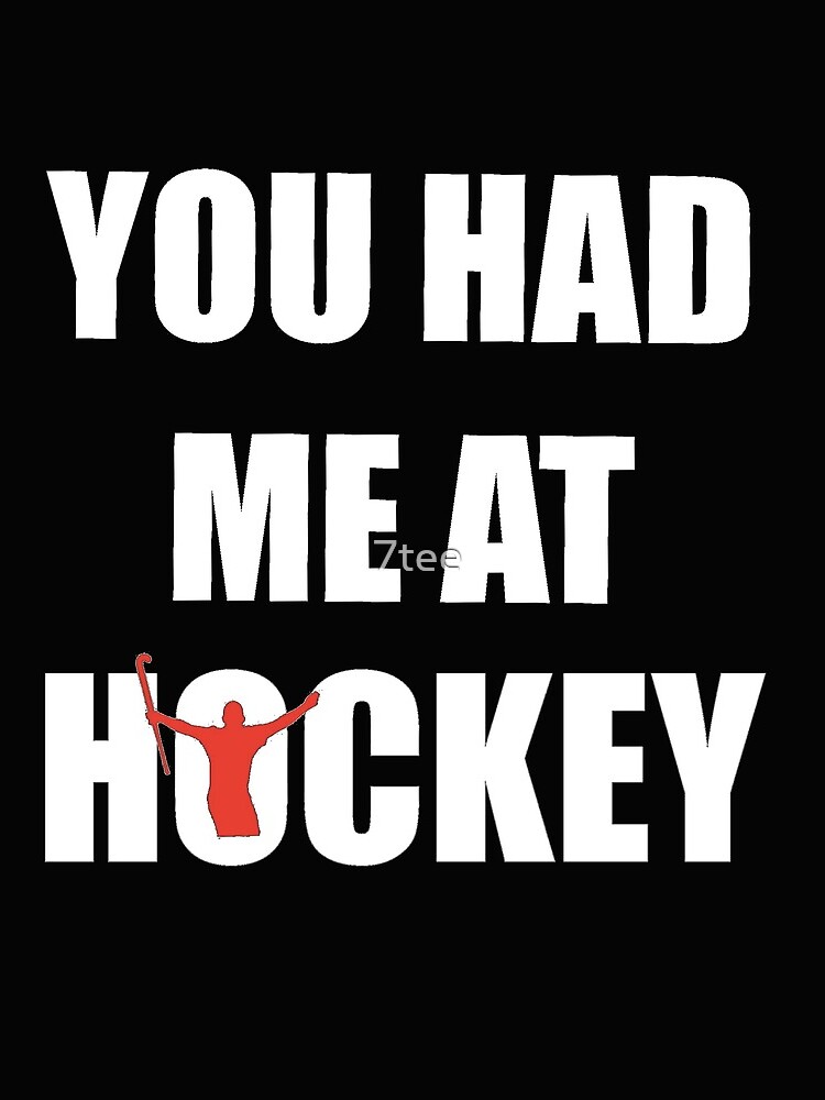 "You Had Me At Hockey! Funny Field Hockey Slogan!" Drawstring Bag by