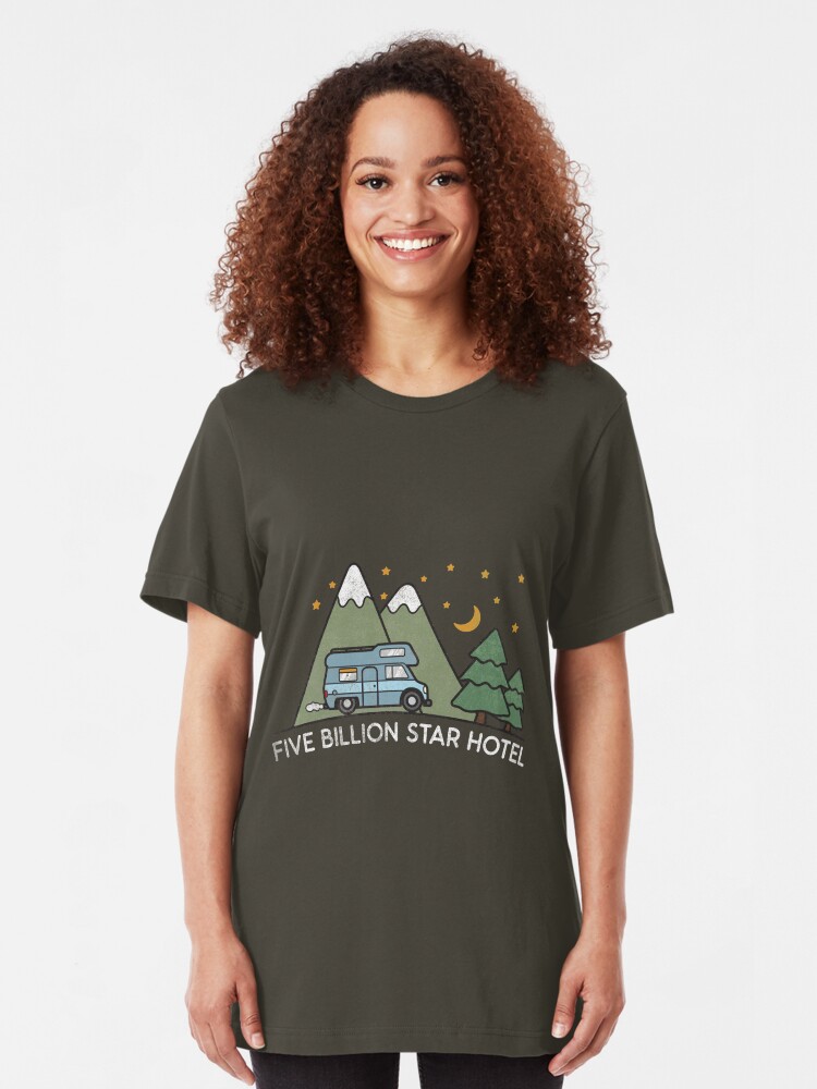 Alternative Ansicht von Campervan: 5 Billion Star Hotel Camping Gift Slim Fit T-Shirt