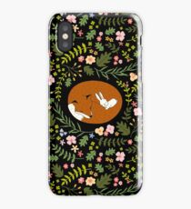 Friendship Fox-Rabbit_BgBlack iPhone Case