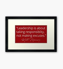 Mitt Romney: Leadership Red Framed Print