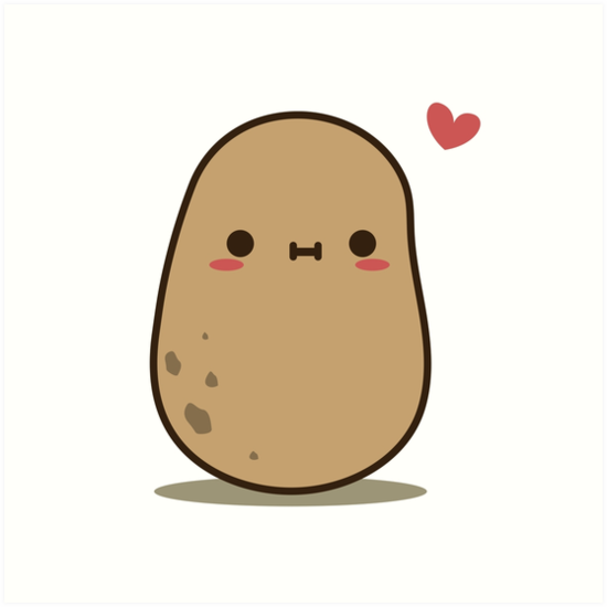 "Cute Potato in love" Art Print by clgtart Redbubble