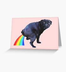 Mops-Regenbogen Grußkarte