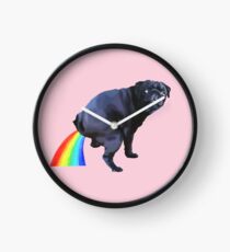 Pug Rainbow Clock