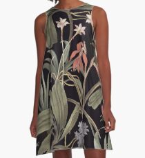 State Library Victoria Dark Botanical Stravaganza A-Line Dress