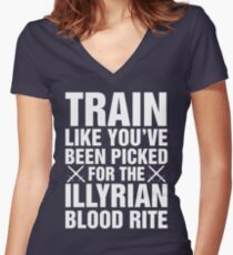 A Court of Mist and Fury, Illyrian Warriors, Rhysand, Feyre, Feysand, Train Like Women's Fitted V-Neck T-Shirt