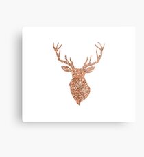 Sparkling reindeer blush gold Metal Print